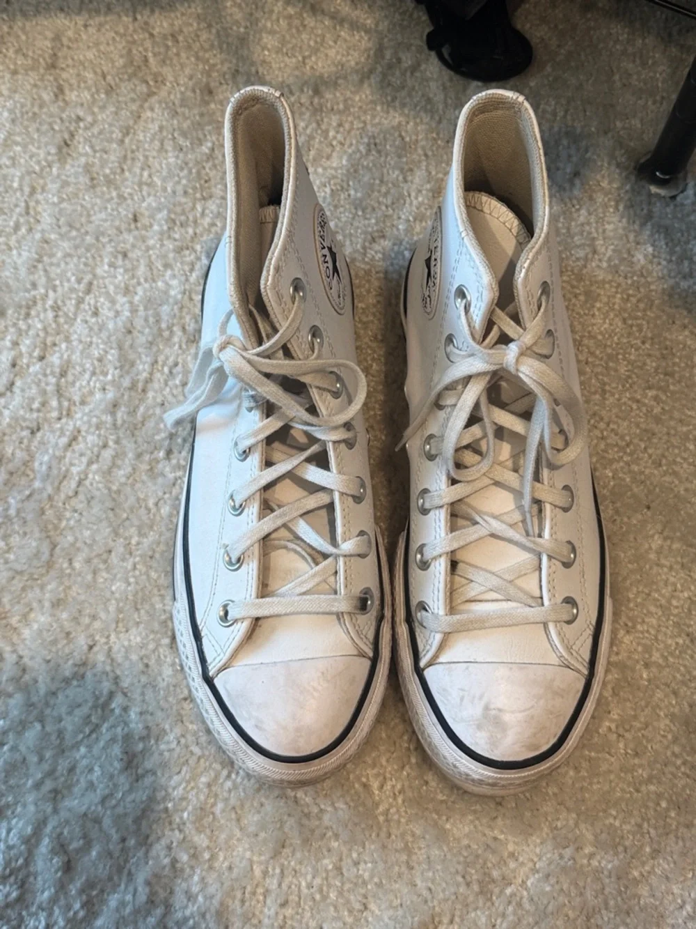Converse White High-Top Leather Sneakers - Picture 3 of 4
